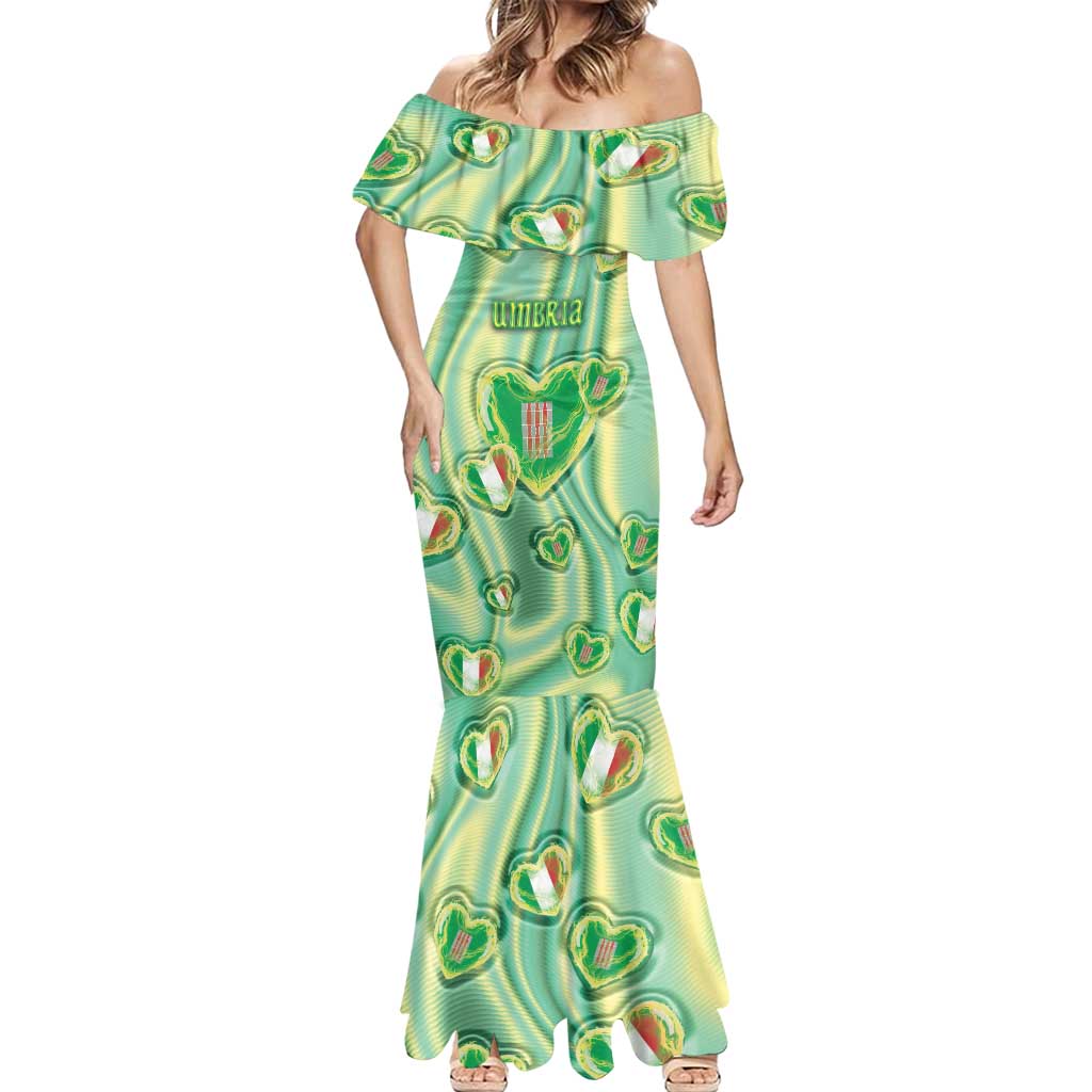 Personalized Italy Umbria Mermaid Dress Flag Emerald Heart Candy