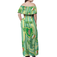 Personalized Italy Umbria Off Shoulder Maxi Dress Flag Emerald Heart Candy