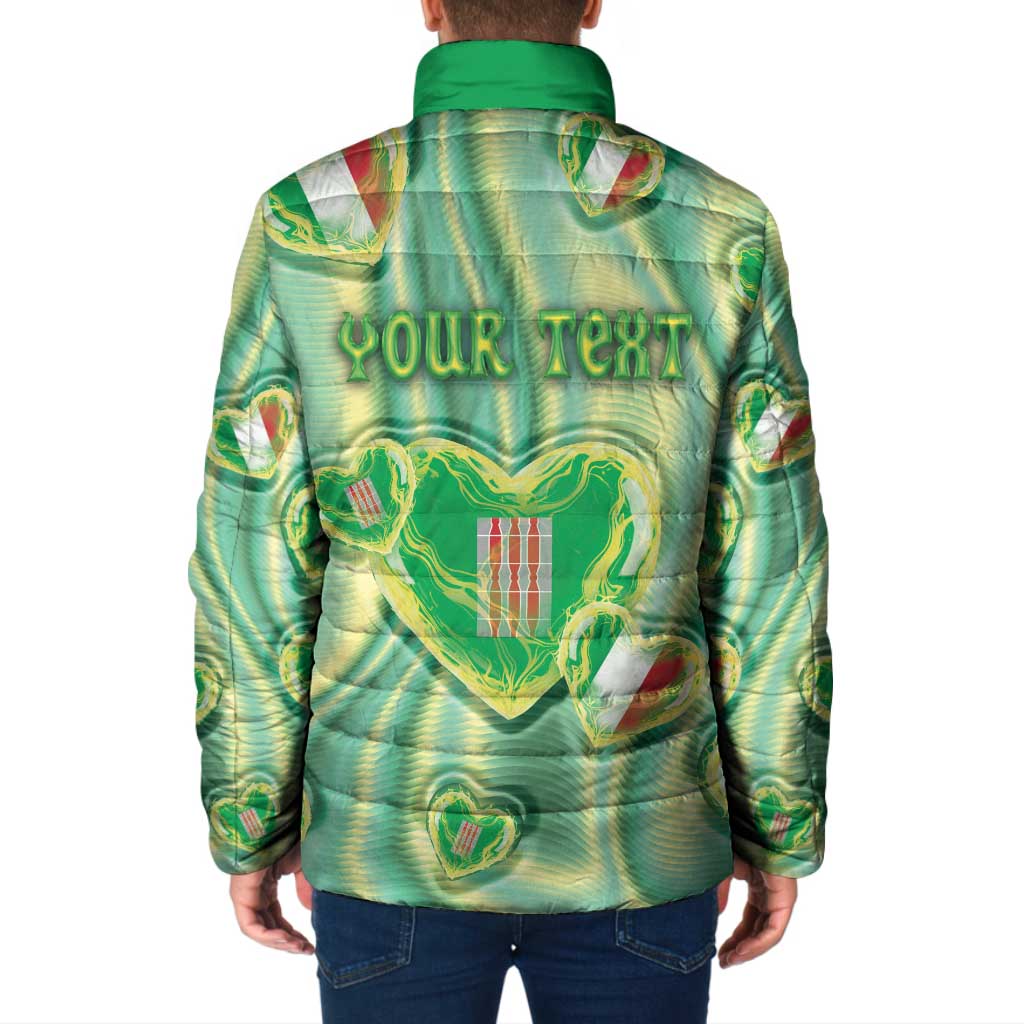 Personalized Italy Umbria Padded Jacket Flag Emerald Heart Candy