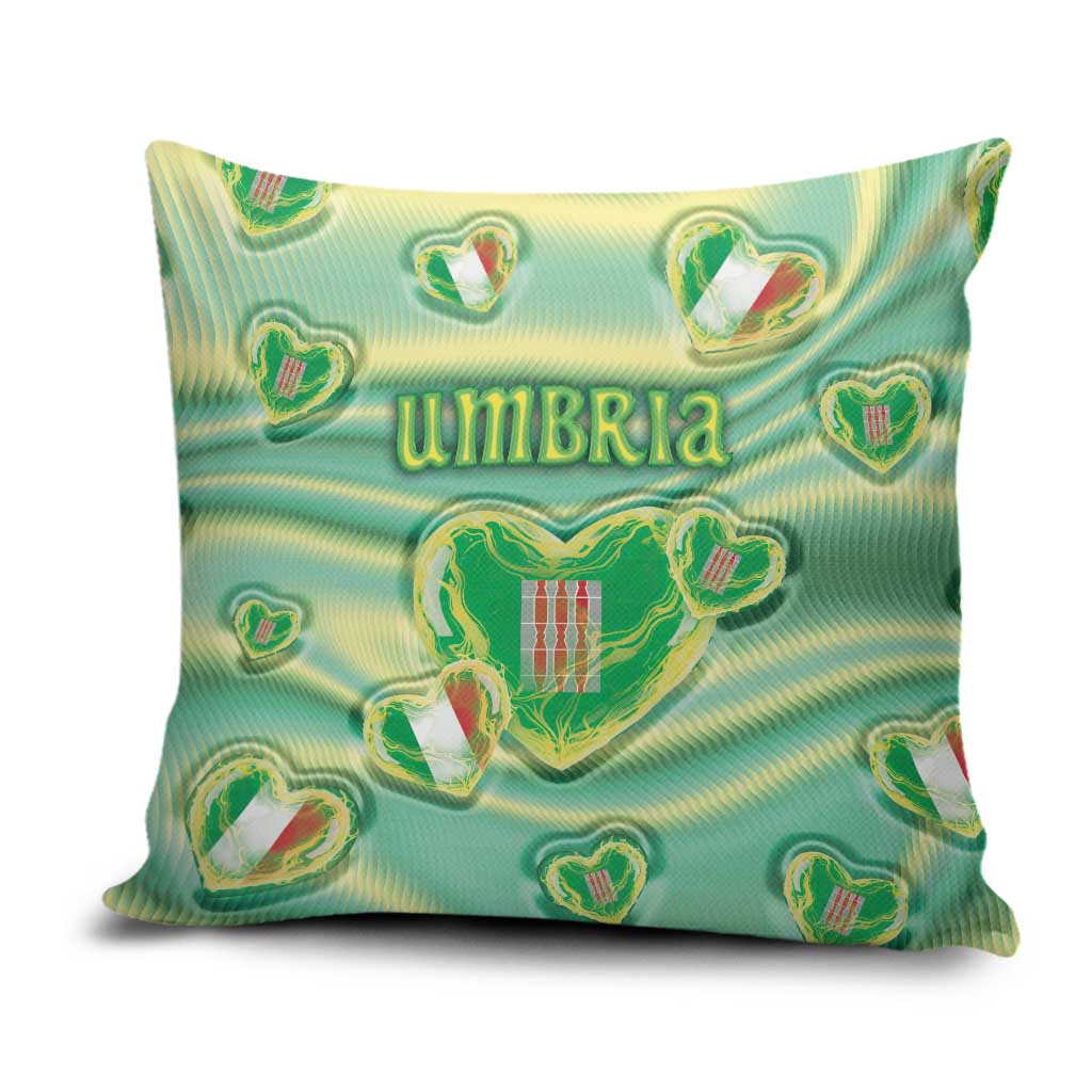 Italy Umbria Pillow Cover Flag Emerald Heart Candy