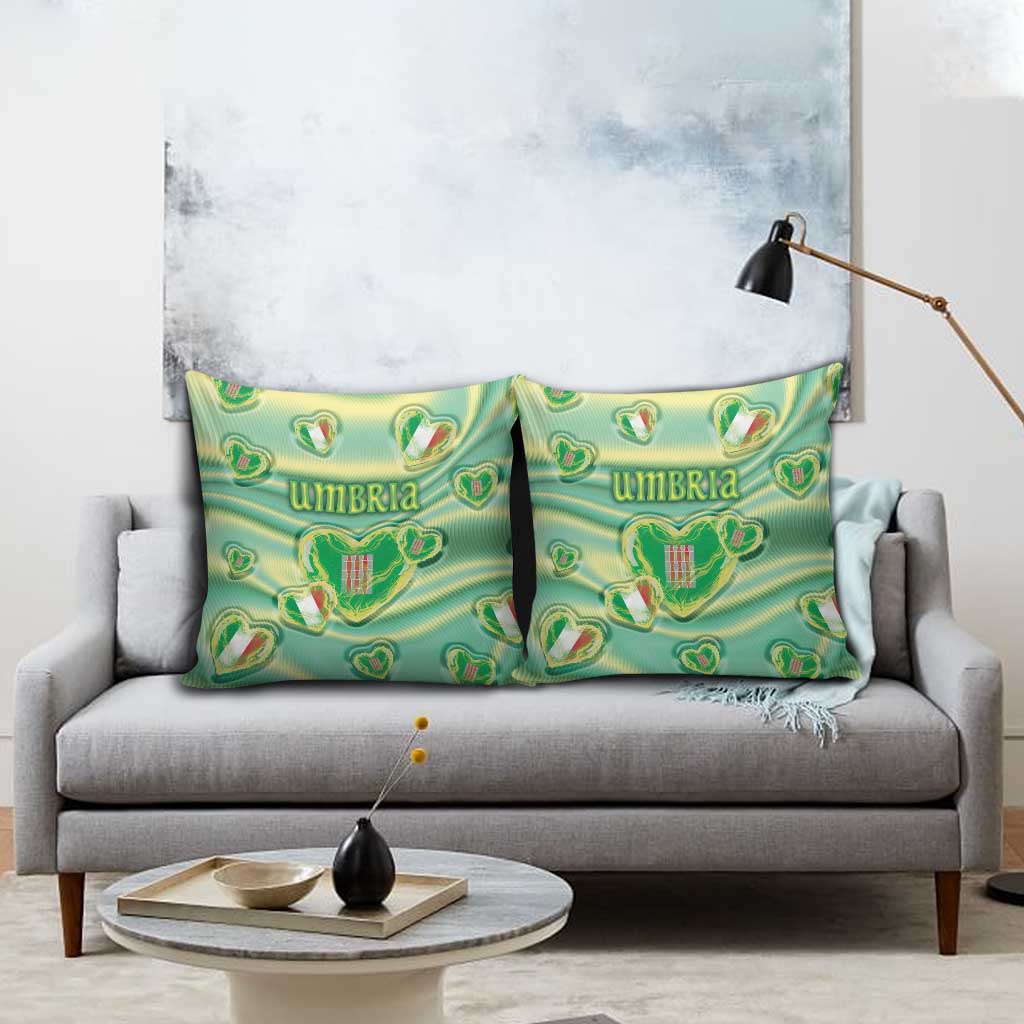 Italy Umbria Pillow Cover Flag Emerald Heart Candy