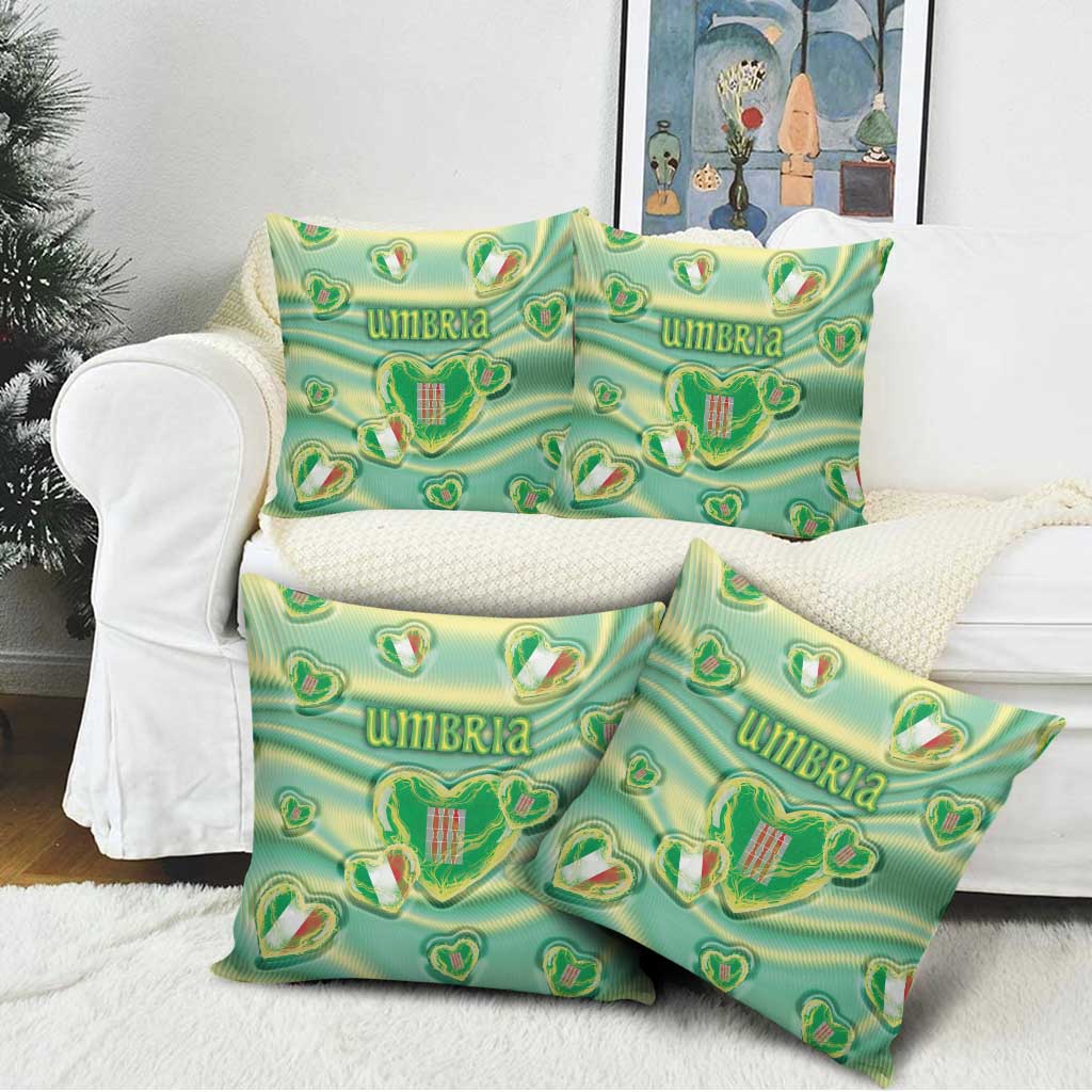 Italy Umbria Pillow Cover Flag Emerald Heart Candy