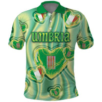 Personalized Italy Umbria Polo Shirt Flag Emerald Heart Candy