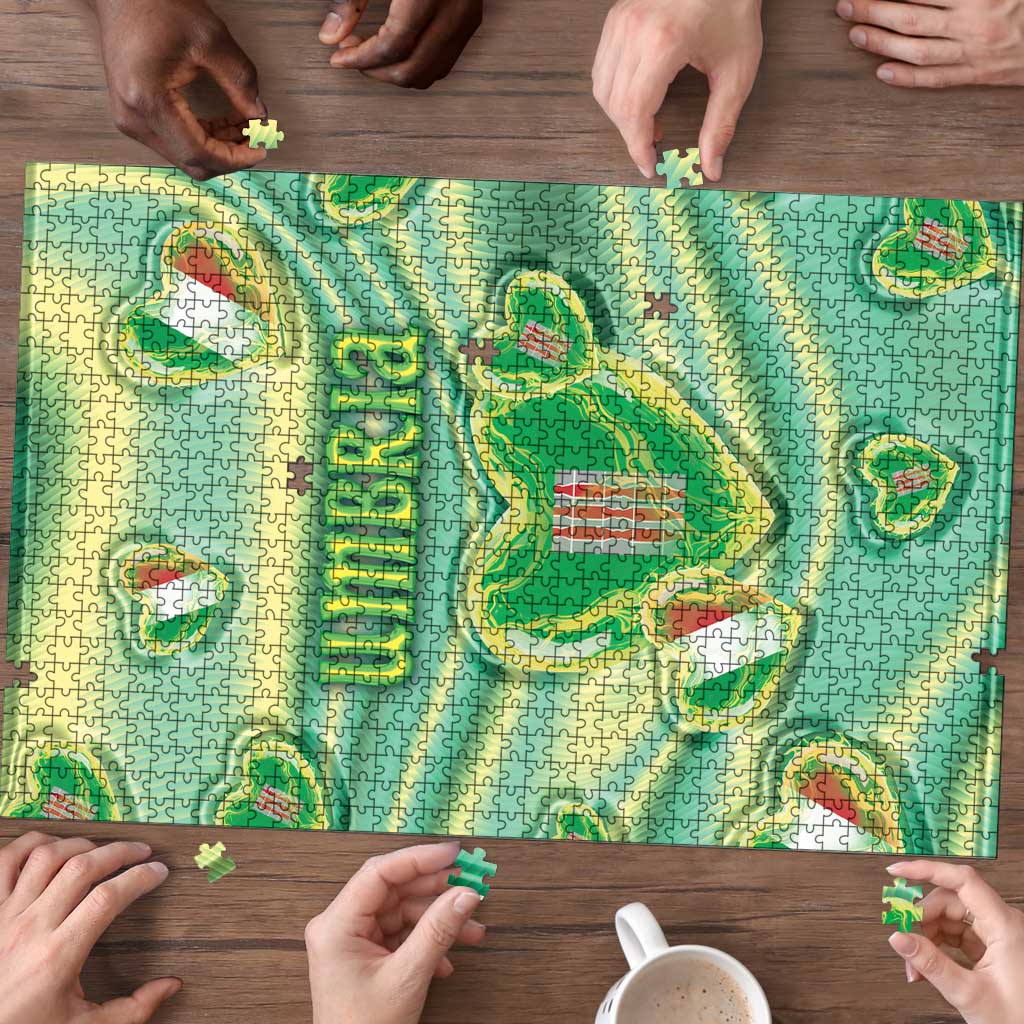 Italy Umbria Puzzle Flag Emerald Heart Candy