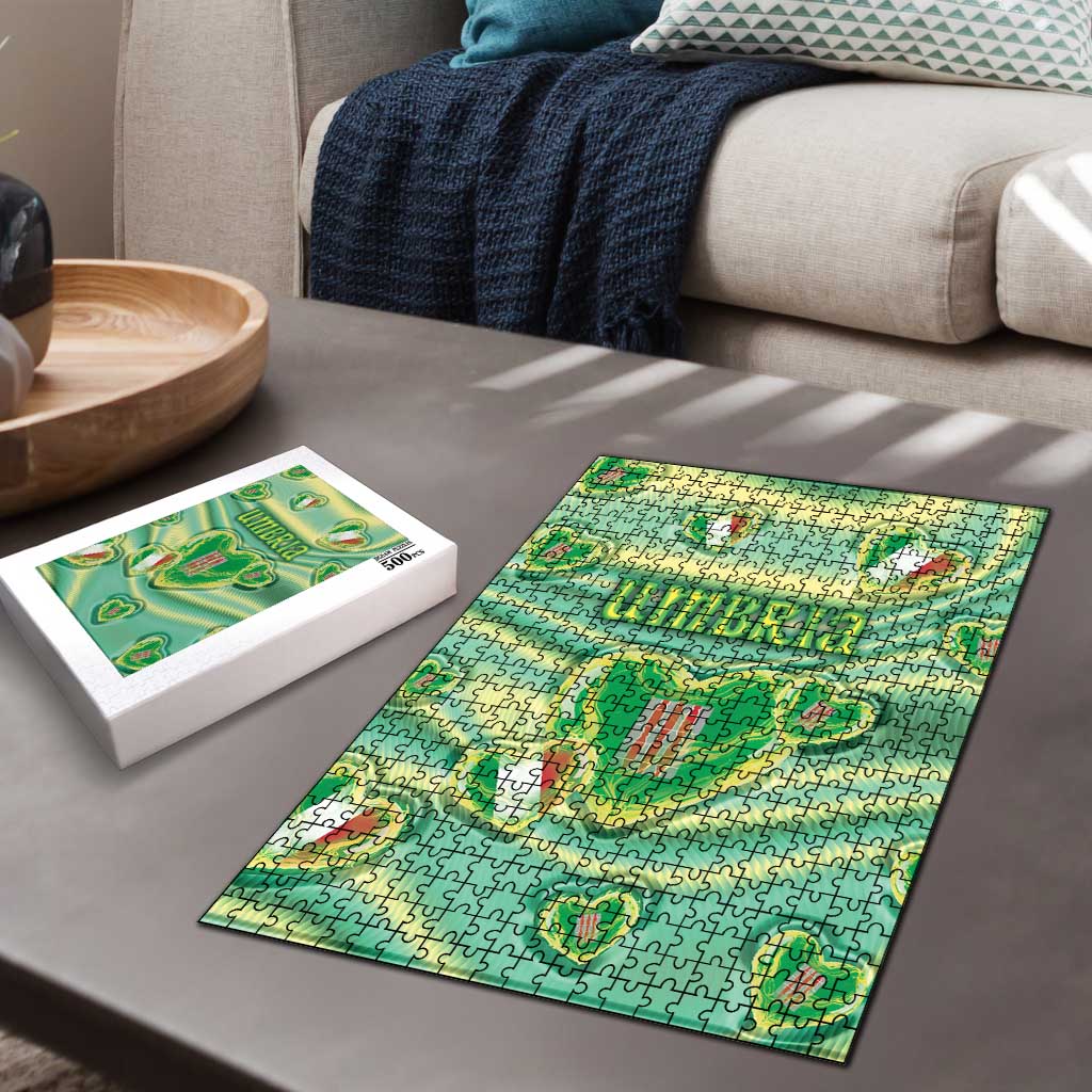 Italy Umbria Puzzle Flag Emerald Heart Candy