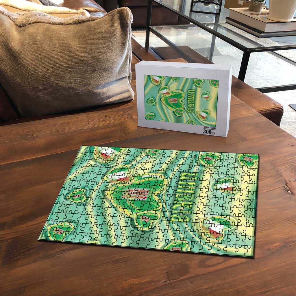 Italy Umbria Puzzle Flag Emerald Heart Candy