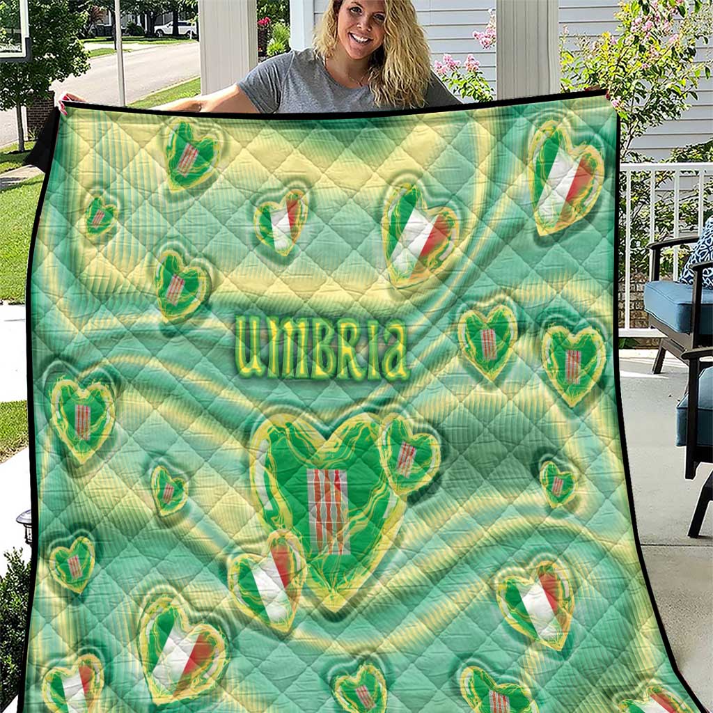Italy Umbria Quilt Flag Emerald Heart Candy