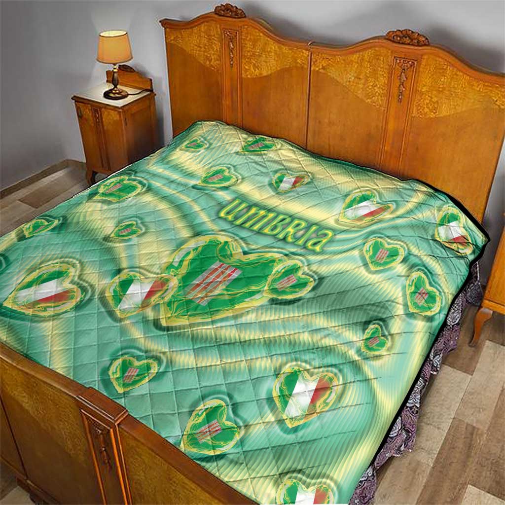 Italy Umbria Quilt Flag Emerald Heart Candy