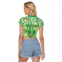 Personalized Italy Umbria Raglan Cropped T Shirt Flag Emerald Heart Candy