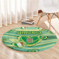Italy Umbria Round Carpet Flag Emerald Heart Candy