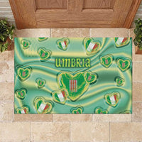 Italy Umbria Rubber Doormat Flag Emerald Heart Candy
