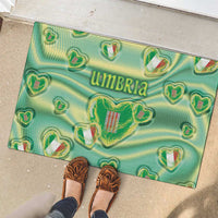Italy Umbria Rubber Doormat Flag Emerald Heart Candy
