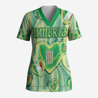 Personalized Italy Umbria Scrub Top Flag Emerald Heart Candy