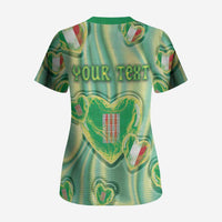 Personalized Italy Umbria Scrub Top Flag Emerald Heart Candy