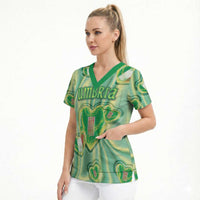 Personalized Italy Umbria Scrub Top Flag Emerald Heart Candy