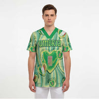 Personalized Italy Umbria Scrub Top Flag Emerald Heart Candy