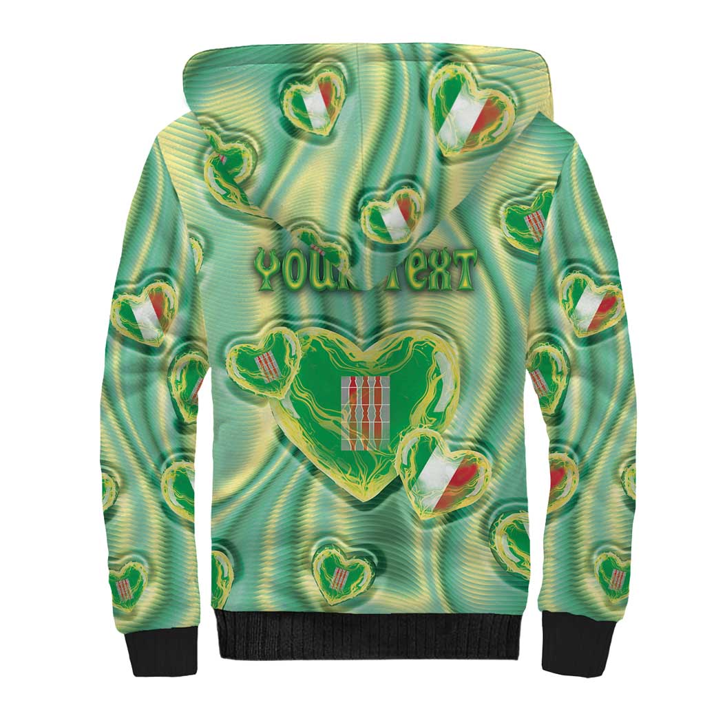 Personalized Italy Umbria Sherpa Hoodie Flag Emerald Heart Candy