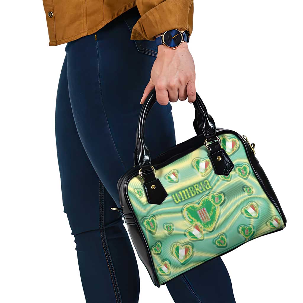 Italy Umbria Shoulder Handbag Flag Emerald Heart Candy