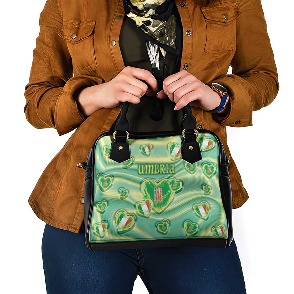 Italy Umbria Shoulder Handbag Flag Emerald Heart Candy