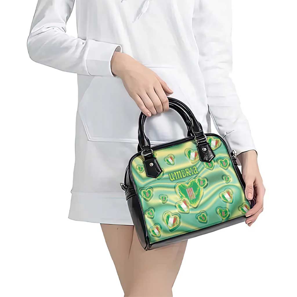 Italy Umbria Shoulder Handbag Flag Emerald Heart Candy