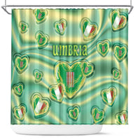 Italy Umbria Shower Curtain Flag Emerald Heart Candy