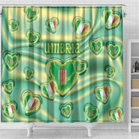 Italy Umbria Shower Curtain Flag Emerald Heart Candy