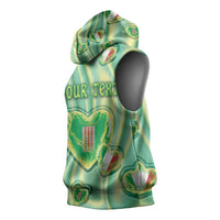Personalized Italy Umbria Sleeveless Hoodie Flag Emerald Heart Candy