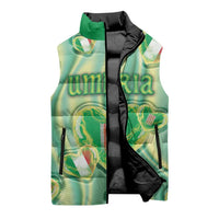 Personalized Italy Umbria Sleeveless Puffer Jacket Flag Emerald Heart Candy