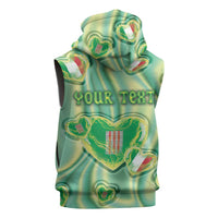 Personalized Italy Umbria Sleeveless Zip Hoodie Flag Emerald Heart Candy
