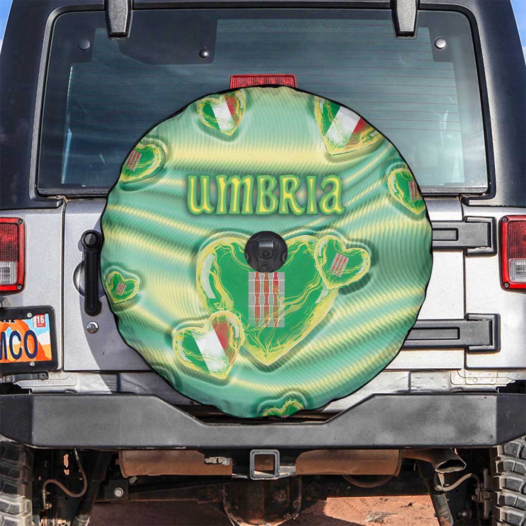 Italy Umbria Spare Tire Cover Flag Emerald Heart Candy