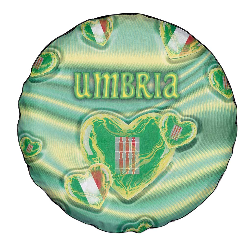 Italy Umbria Spare Tire Cover Flag Emerald Heart Candy