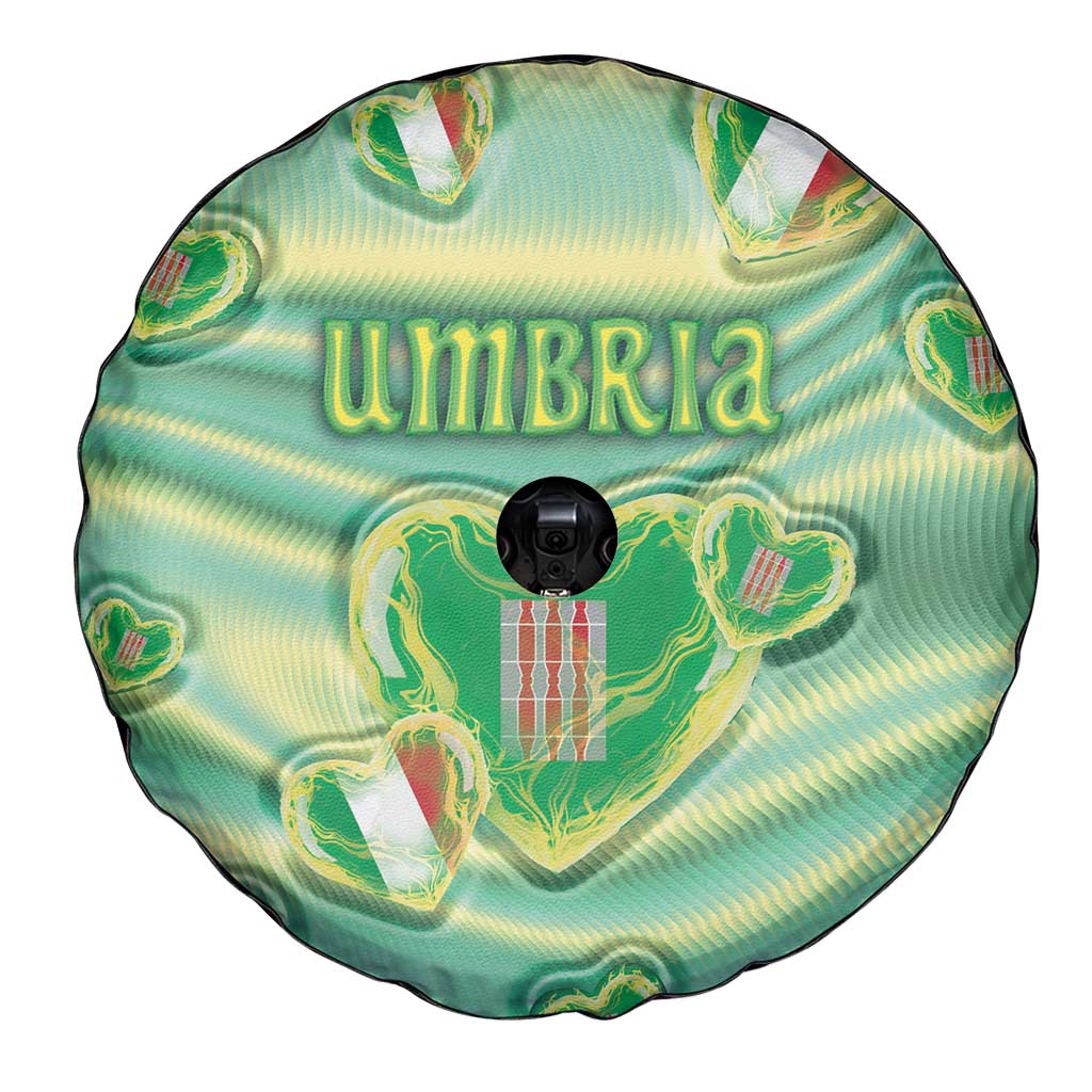 Italy Umbria Spare Tire Cover Flag Emerald Heart Candy