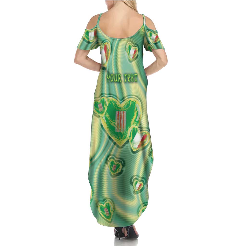 Personalized Italy Umbria Summer Maxi Dress Flag Emerald Heart Candy