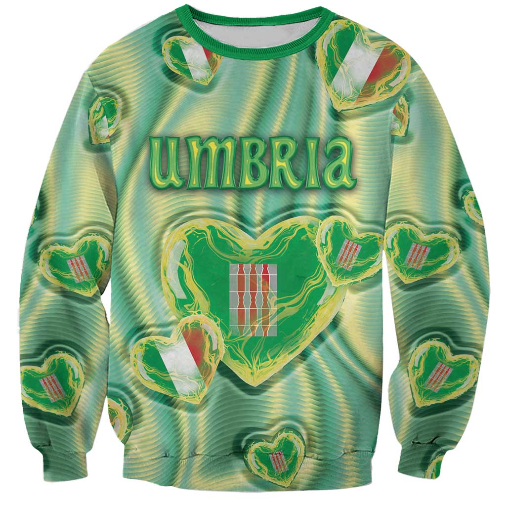 Personalized Italy Umbria Sweatshirt Flag Emerald Heart Candy