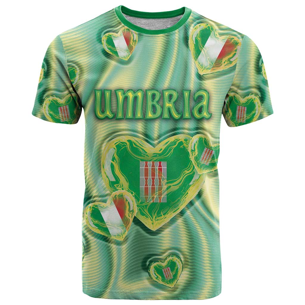 Personalized Italy Umbria T Shirt Flag Emerald Heart Candy