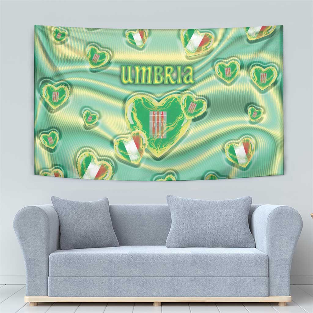 Italy Umbria Tapestry Flag Emerald Heart Candy