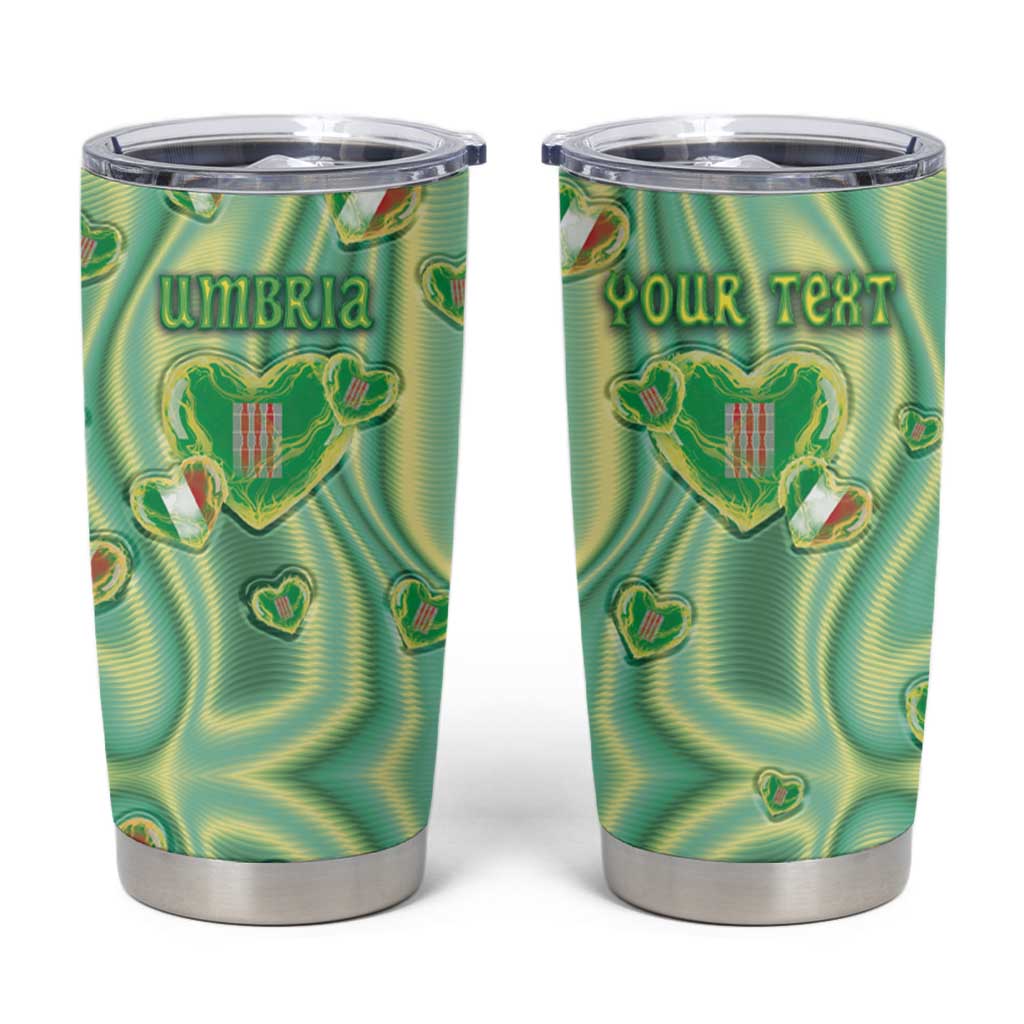 Personalized Italy Umbria Tumbler Cup Flag Emerald Heart Candy