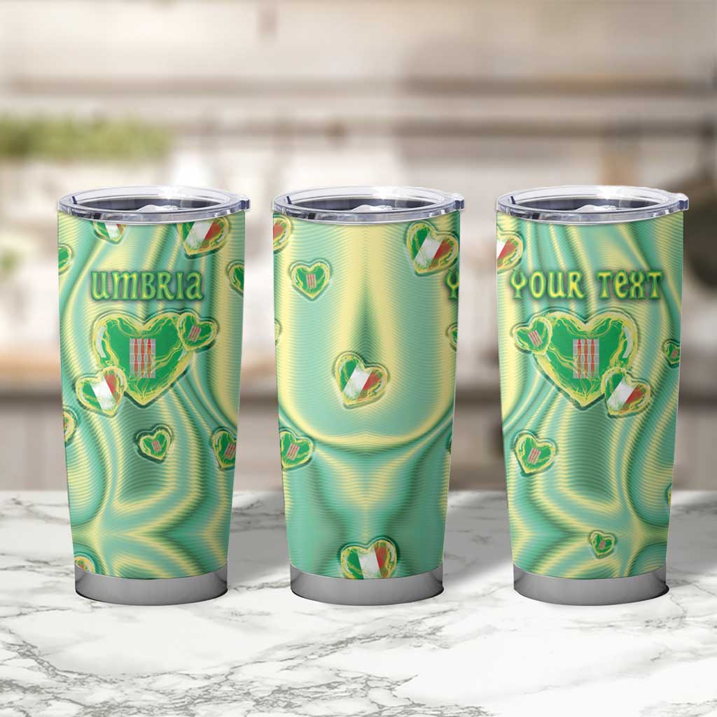 Personalized Italy Umbria Tumbler Cup Flag Emerald Heart Candy