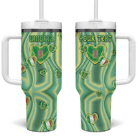 Personalized Italy Umbria Tumbler With Handle Flag Emerald Heart Candy