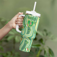 Personalized Italy Umbria Tumbler With Handle Flag Emerald Heart Candy