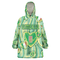 Personalized Italy Umbria Wearable Blanket Hoodie Flag Emerald Heart Candy