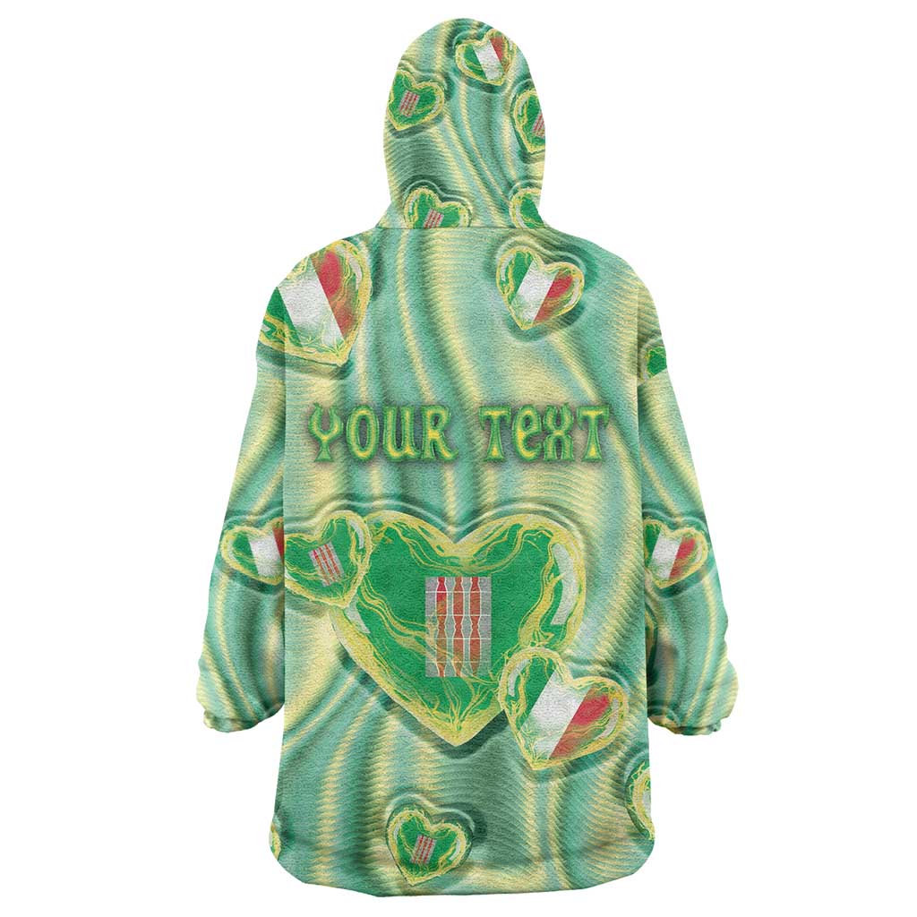 Personalized Italy Umbria Wearable Blanket Hoodie Flag Emerald Heart Candy