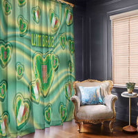 Italy Umbria Window Curtain Flag Emerald Heart Candy