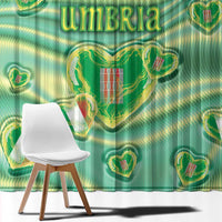 Italy Umbria Window Curtain Flag Emerald Heart Candy