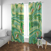 Italy Umbria Window Curtain Flag Emerald Heart Candy