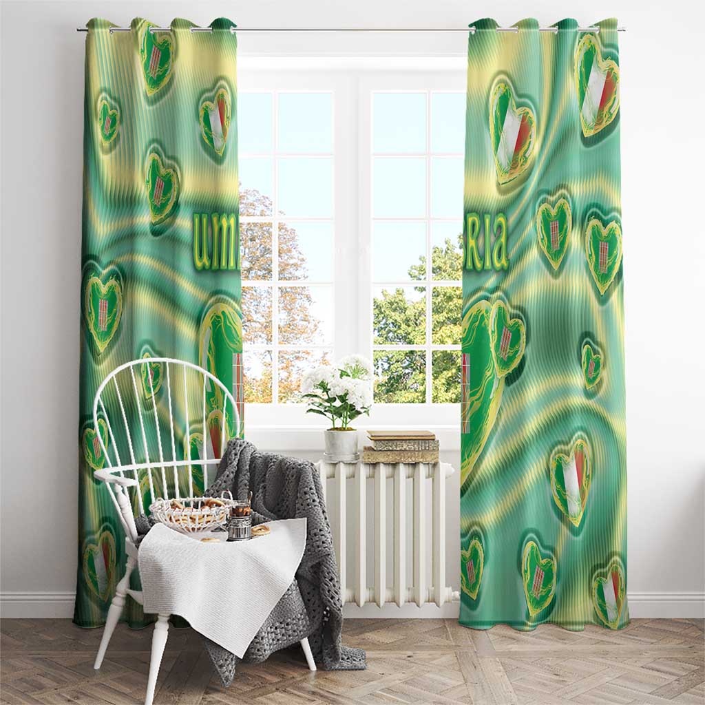 Italy Umbria Window Curtain Flag Emerald Heart Candy