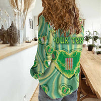 Personalized Italy Umbria Women Casual Shirt Flag Emerald Heart Candy