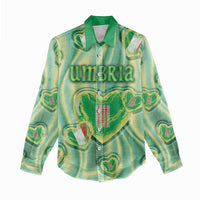 Personalized Italy Umbria Women Casual Shirt Flag Emerald Heart Candy