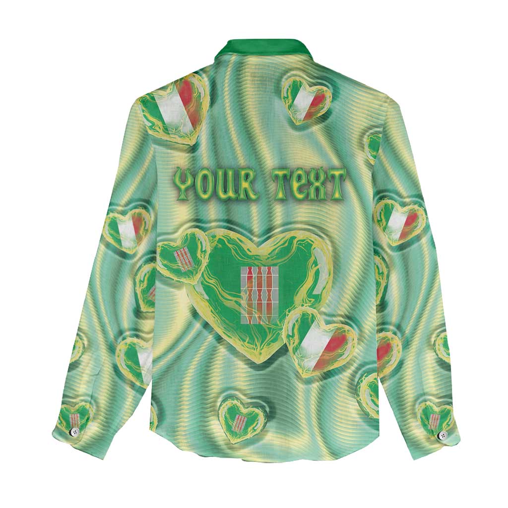 Personalized Italy Umbria Women Casual Shirt Flag Emerald Heart Candy