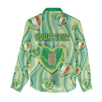 Personalized Italy Umbria Women Casual Shirt Flag Emerald Heart Candy